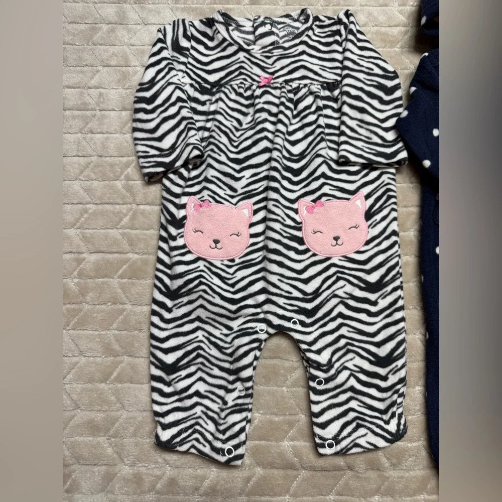 Carter's | Baby Girl Fleece Jumpsuit Bundle | 3M
